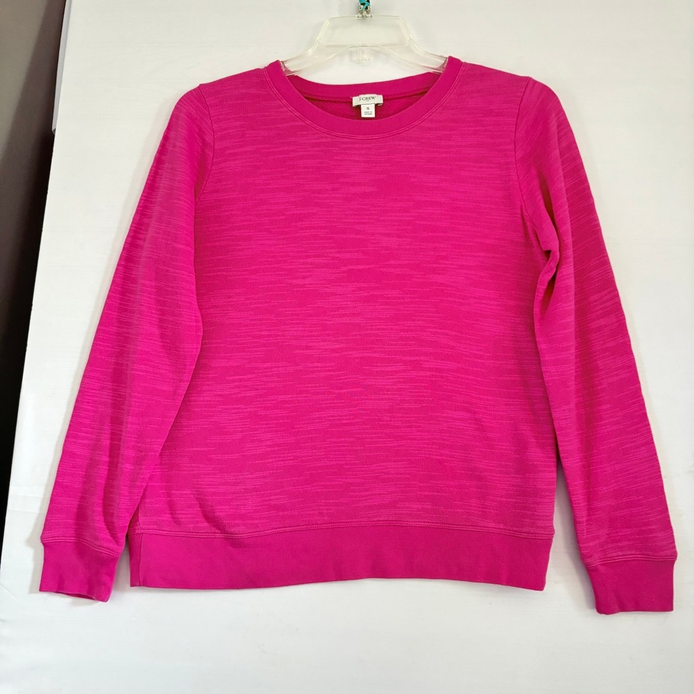 J.Crew Womens Slub‎ French Terry Crewneck Sweatshirt Pink Pullover Small